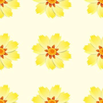 Floral background. Vector seamless pattern. Ornament for textiles. Stock Illustration