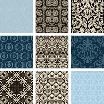 Floral backgrounds set Stock Illustration