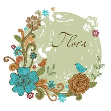 Floral banner Stock Illustration