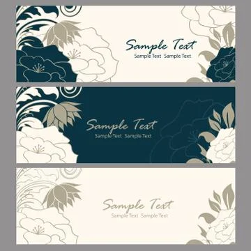 Floral banners Stock Illustration