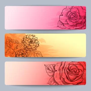 Floral banners Stock Illustration