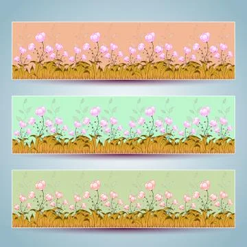 Floral banners vector Stock Illustration