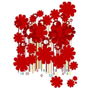 Floral bar codes Stock Illustration