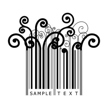 Floral barcode Stock-Illustration