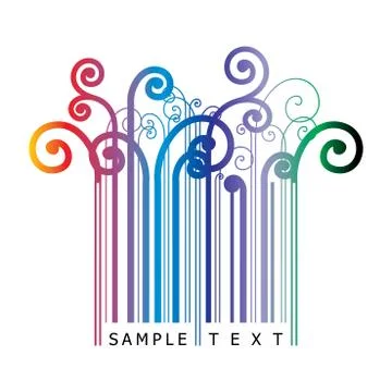 Floral barcode Stock-Illustration