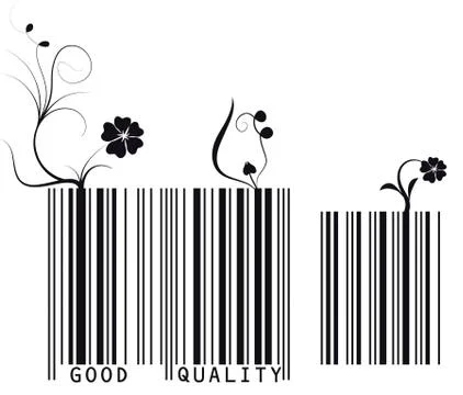 Floral barcode Stock Illustration