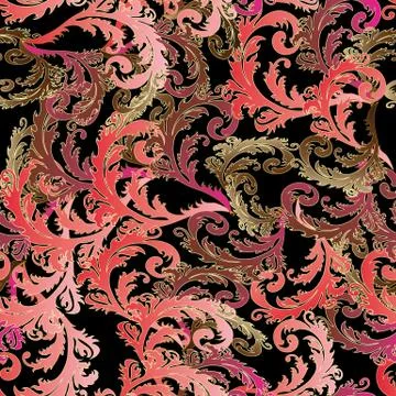 Floral Baroque seamless pattern. イラスト素材