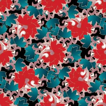 Floral Baroque style seamless pattern. Stock Illustration