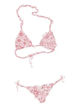 Floral bikini. Stock Illustration