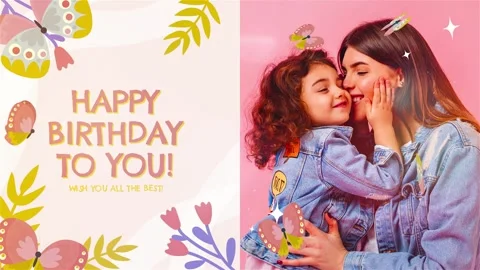 Floral Birthday Slideshow Stock After Effects