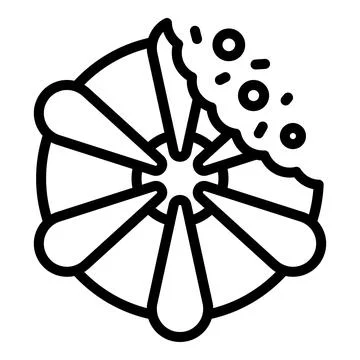 Floral bite cookie icon, outline style Stock Illustration