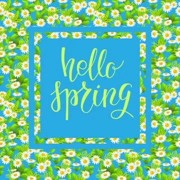 Floral blue frame Stock Illustration