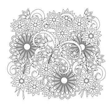 Floral boho composition Stock Illustration