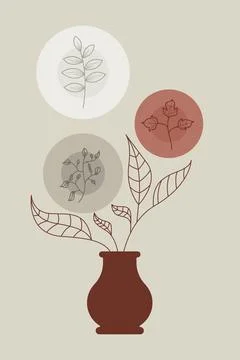 Floral boho wall art decor printable poster イラスト素材