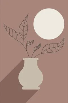 Floral boho wall art decor printable poster イラスト素材