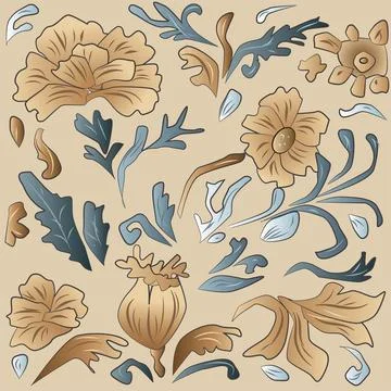 Floral Border and Frame Background Vector Stock Illustration