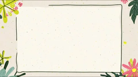 Floral border background animation with vector leaves and flowers for prese.. Stock Footage 314666247