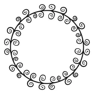 Floral border of circular shape, 3 Stock Illustration