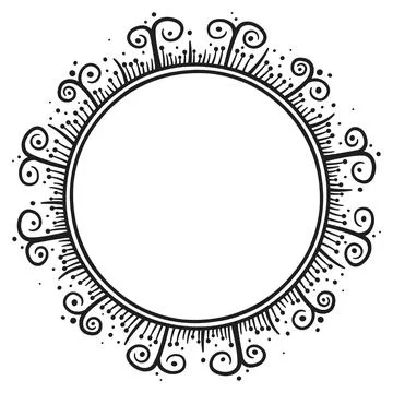 Floral border of circular shape, 5 Stock Illustration