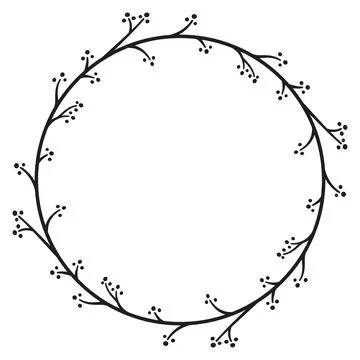 Floral border of circular shape, 6 Stock Illustration