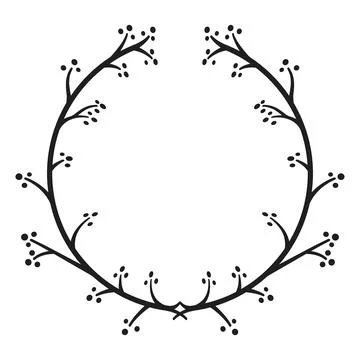 Floral border of circular shape, 7 Stock Illustration