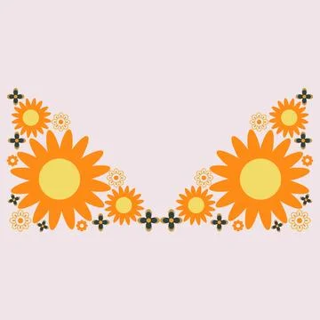 Floral border decoration Stock Illustration