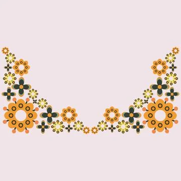 Floral border decoration Stock Illustration