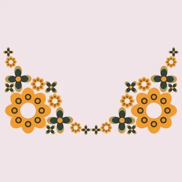 Floral border decoration Stock Illustration