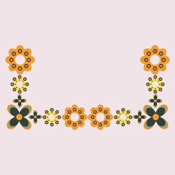 Floral border decoration Stock Illustration