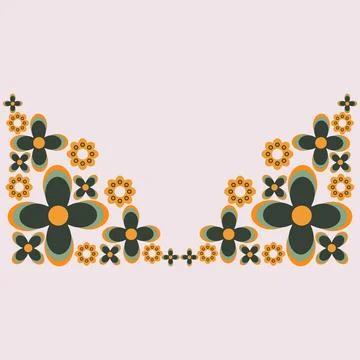 Floral border decoration Stock Illustration