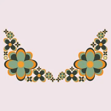 Floral border decoration Stock Illustration