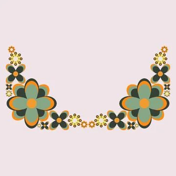 Floral border decoration Stock Illustration