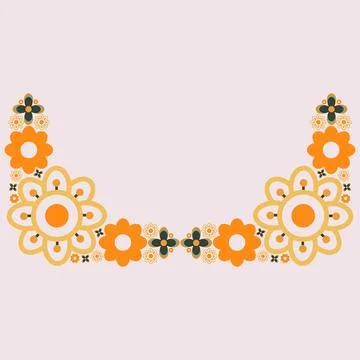 Floral border decoration Stock Illustration