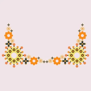 Floral border decoration Stock Illustration