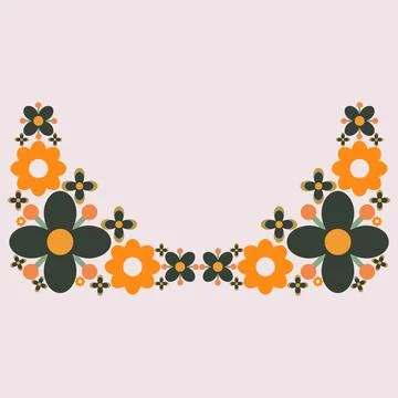 Floral border decoration Stock Illustration