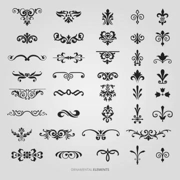 Floral border frame vector set Stock-Illustration