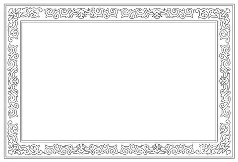 Floral border pattern frame Stock Illustration