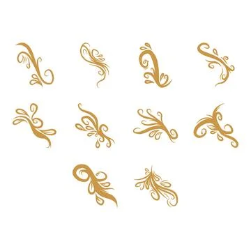 Floral border set Stock Illustration