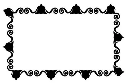 Floral Border - Sketch - Rectangle 01 012A Illustrazione stock