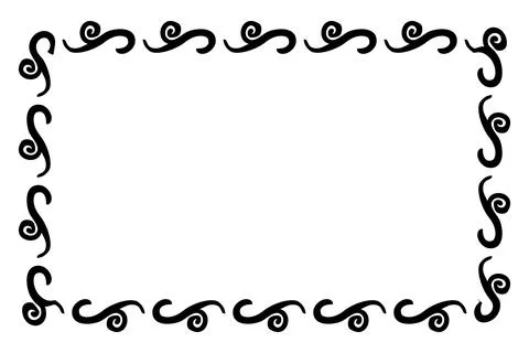 Floral Border - Sketch - Rectangle 01 011A Stock Illustration