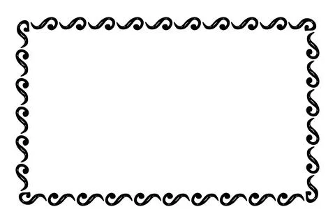 Floral Border - Sketch - Rectangle 01 010A 스톡 일러스트