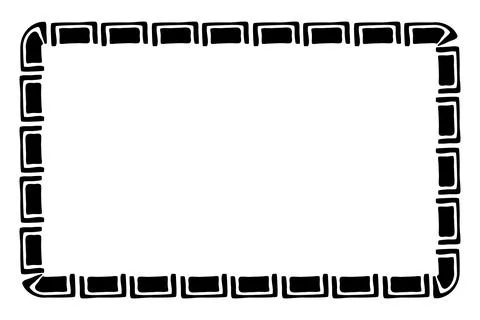 Floral Border - Sketch - Rectangle 01 07A 스톡 일러스트