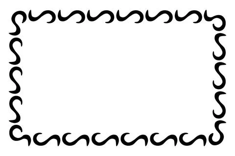 Floral Border - Sketch - Rectangle 01 02A Stock Illustration