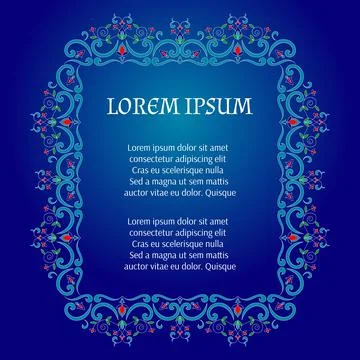 Floral border wedding frame vector Stock Illustration