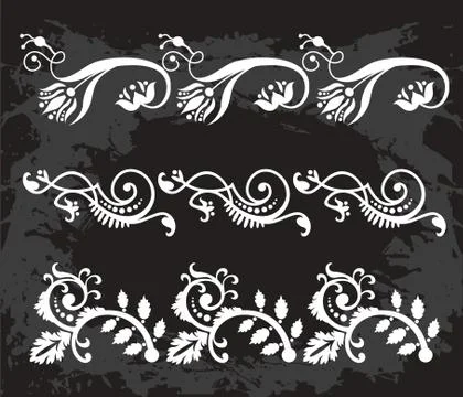 Floral borders set Stock Illustration