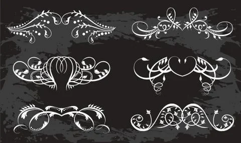 Floral borders set Stockillustratie