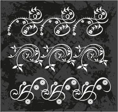 Floral borders set Illustrazione stock