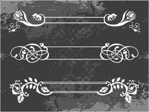 Floral borders set Stock Illustration