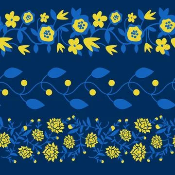 Floral borders set Stock Illustration