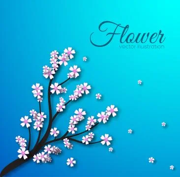 Floral branch background concept. Vector illustration Stock Illustration